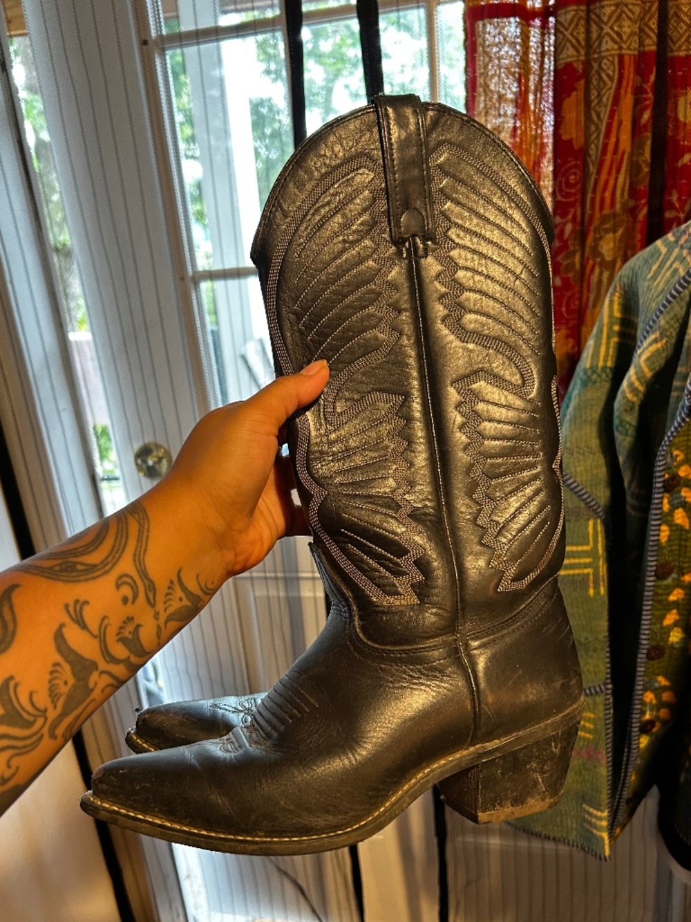 Vintage leather cowboy boots
